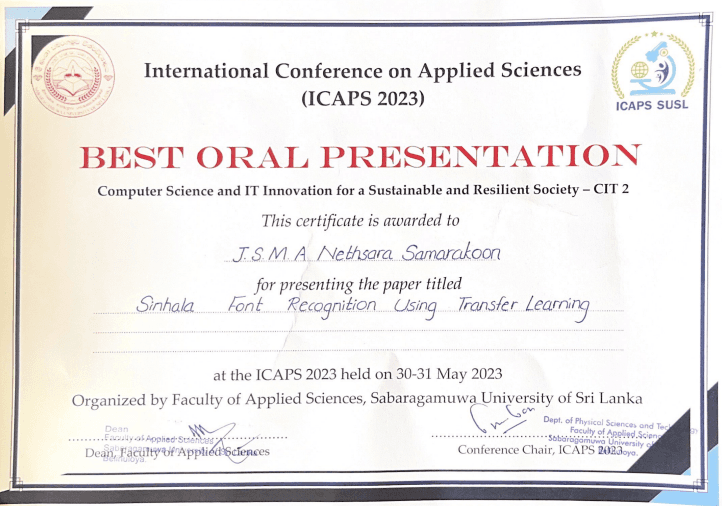 Best Oral Presentation - CIT 2
